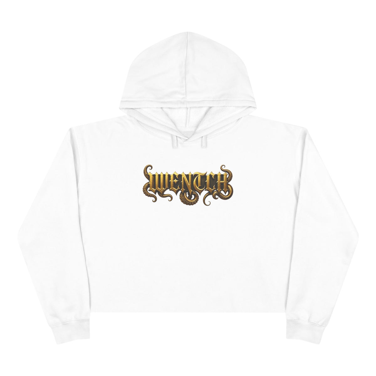 Hexa Noir Crop WENTCH Hoodie — Gold Sigil Graphic Crop Hoodie