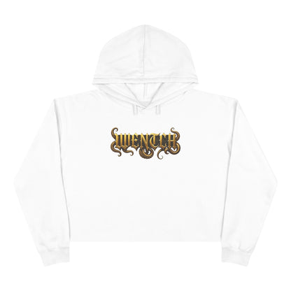 Hexa Noir Crop WENTCH Hoodie — Gold Sigil Graphic Crop Hoodie