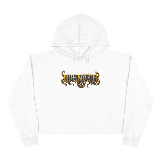 Hexa Noir Crop WENTCH Hoodie — Gold Sigil Graphic Crop Hoodie