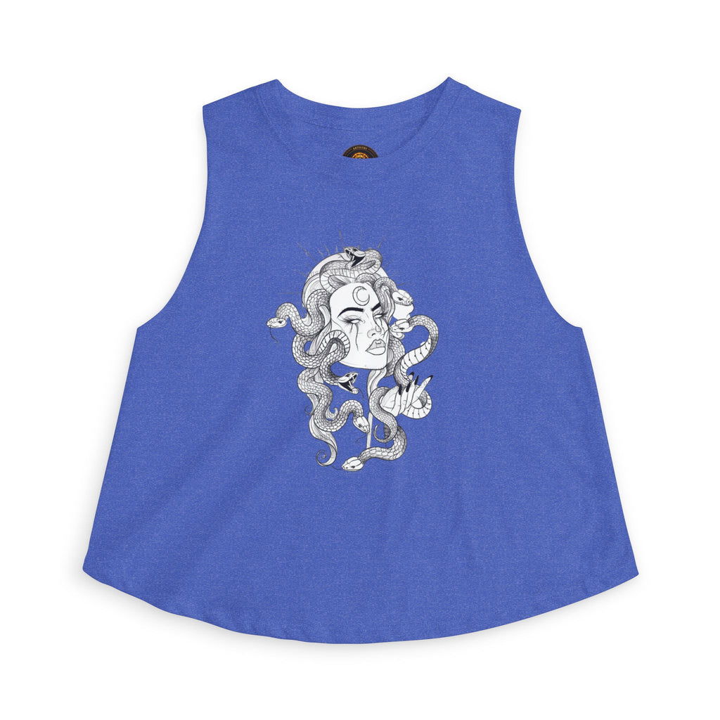 Medusa Illustration Crop Top — Mythical Goddess Graphic Tank