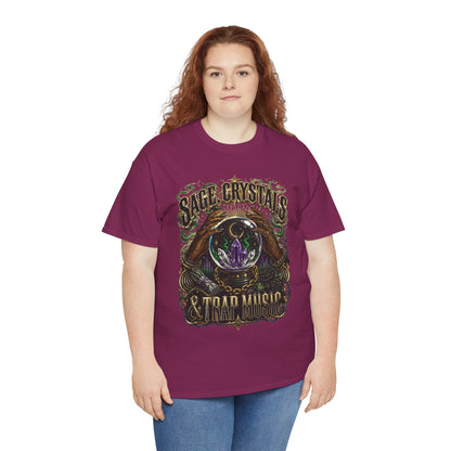 Sage, Crystals, and Trap Music, Casual Wear, Gift for Music Lovers, Spiritual Tee