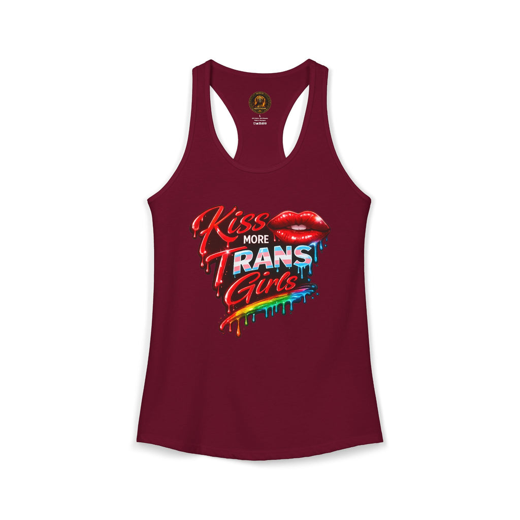 Kiss More Trans Girls Racerback Tank | Hexa Noir Pride '26 Collection