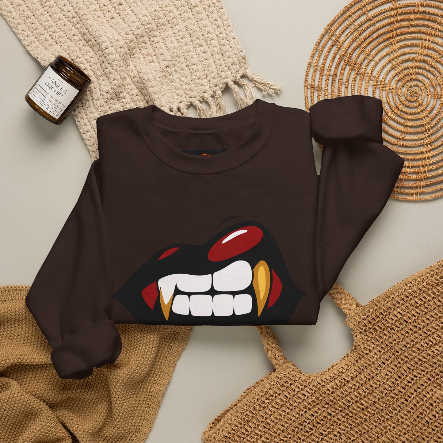 Vampire Bite Crewneck Sweatshirt | Gothic Streetwear | Dark Feminine Fashion | Edgy Alt Style |