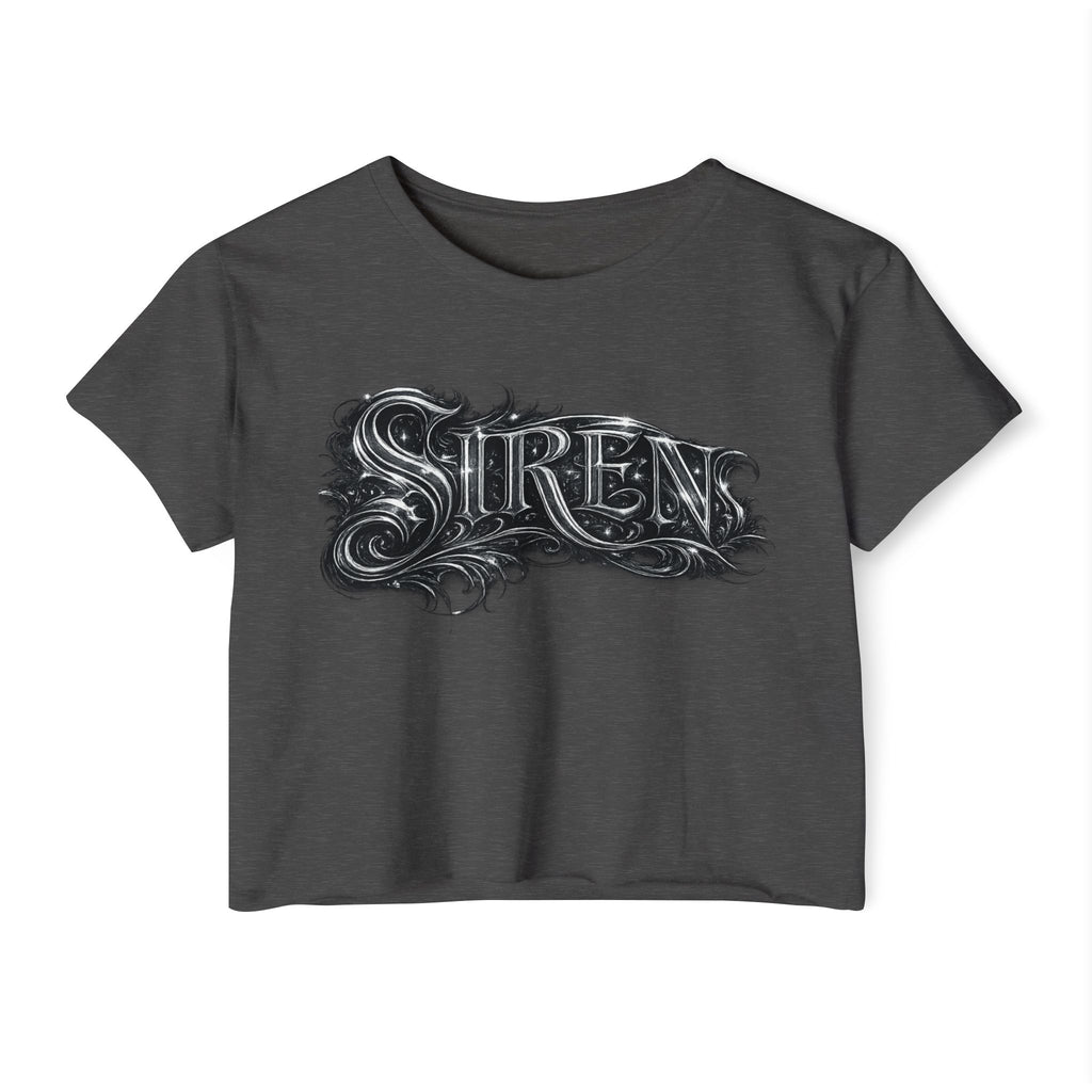 Siren Festival Crop Top — Gothic Mermaid Moon Graphic Tee