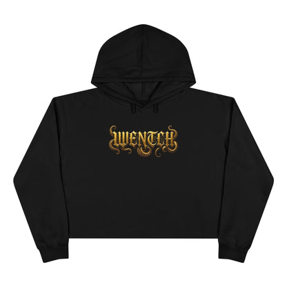 Hexa Noir Crop WENTCH Hoodie — Gold Sigil Graphic Crop Hoodie