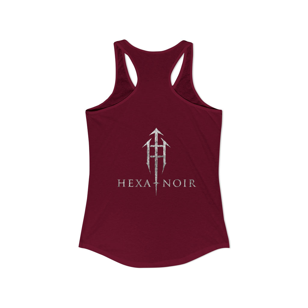 HEXA NOIR NOCTURNAL: Hallowed Nocturnal Saints Tank | Gothic Skull Floral Racerback | Dark Spiritual Streetwear