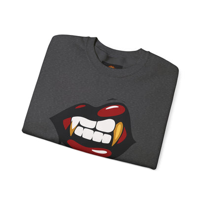 Vampire Bite Crewneck Sweatshirt | Gothic Streetwear | Dark Feminine Fashion | Edgy Alt Style |
