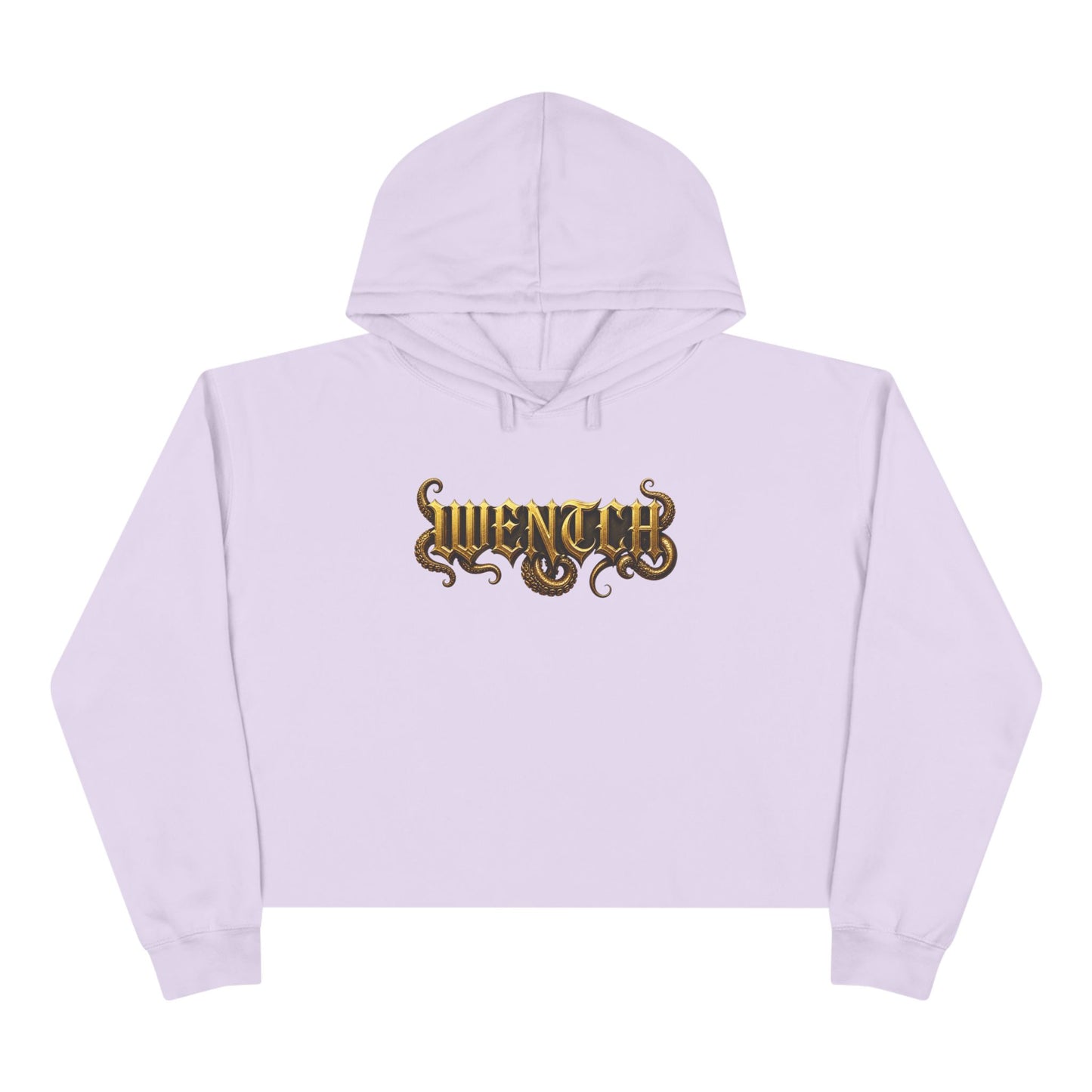 Hexa Noir Crop WENTCH Hoodie — Gold Sigil Graphic Crop Hoodie