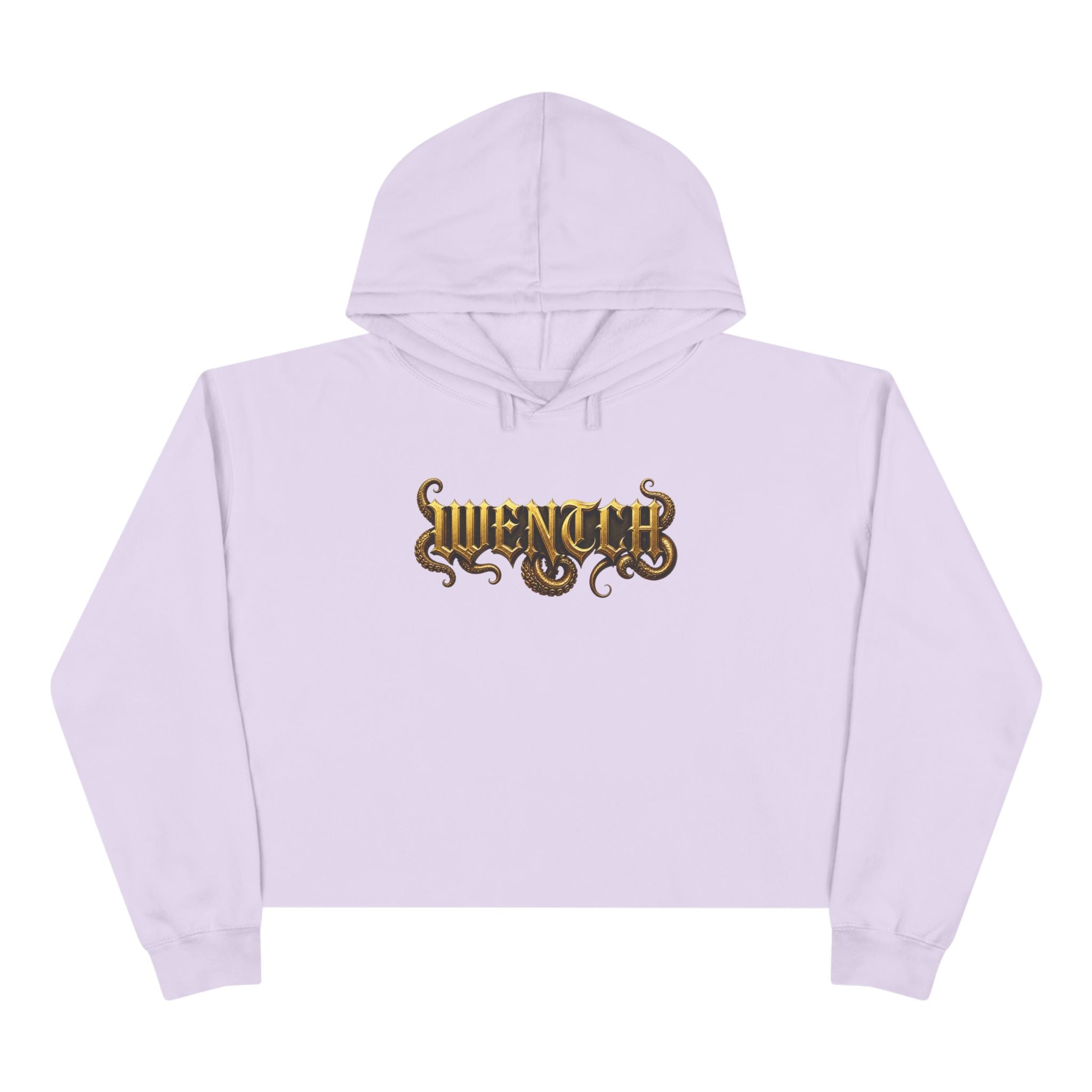 Hexa Noir Crop Hoodie — Gold Sigil Graphic Crop Hoodie