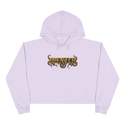 Hexa Noir Crop WENTCH Hoodie — Gold Sigil Graphic Crop Hoodie