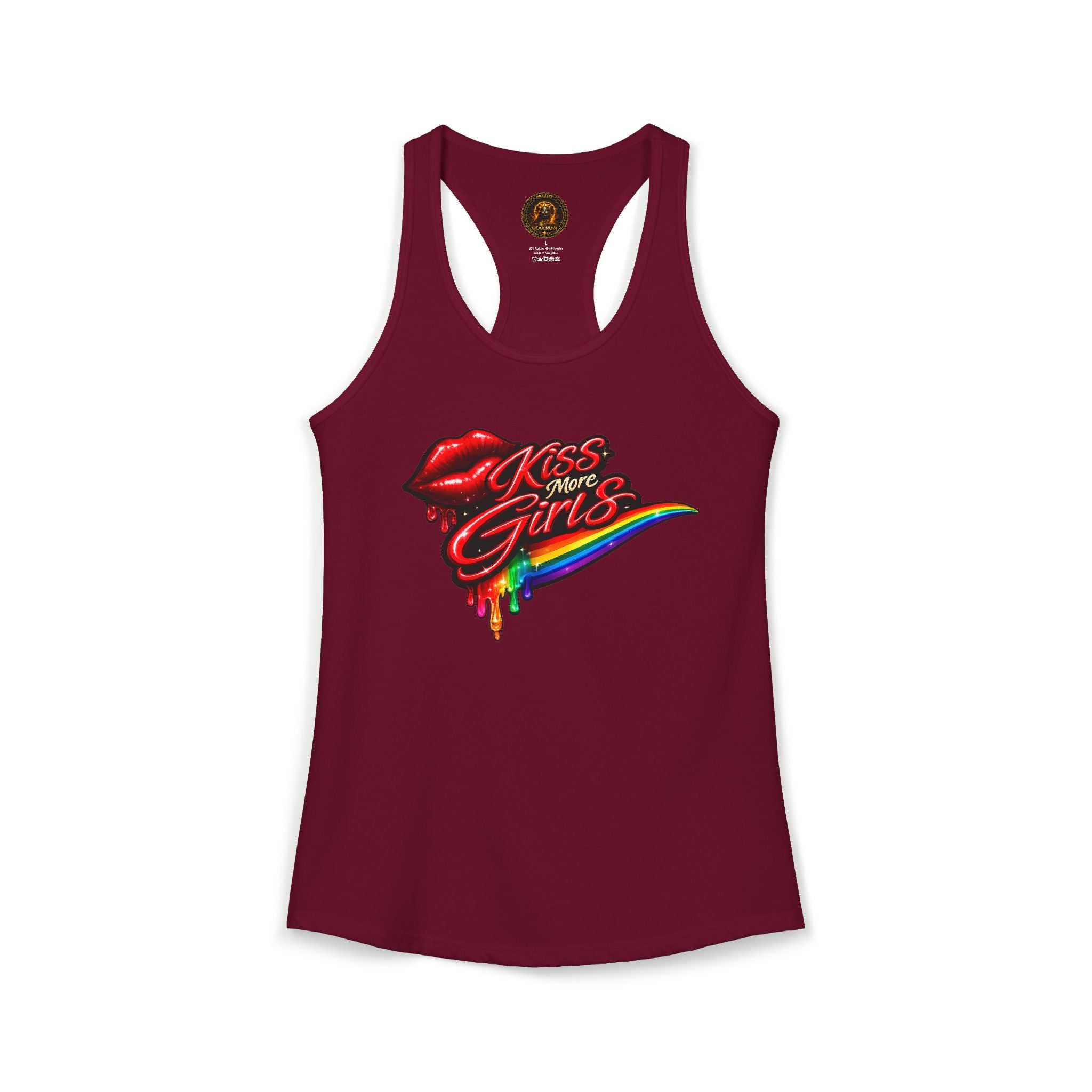 Kiss More Girls Pride Racerback Tank | Hexa Noir Pride '26 Collection