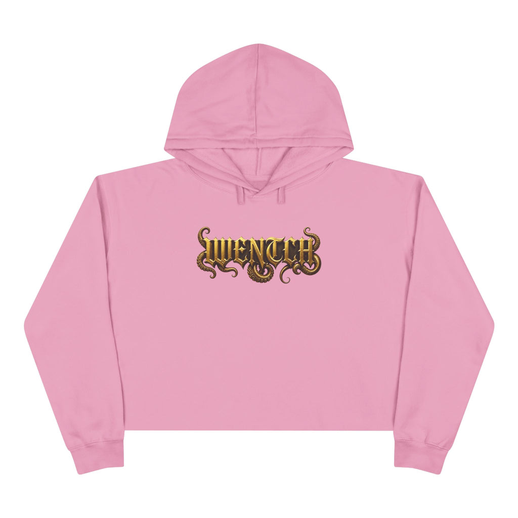 Hexa Noir Crop Hoodie — Gold Sigil Graphic Crop Hoodie