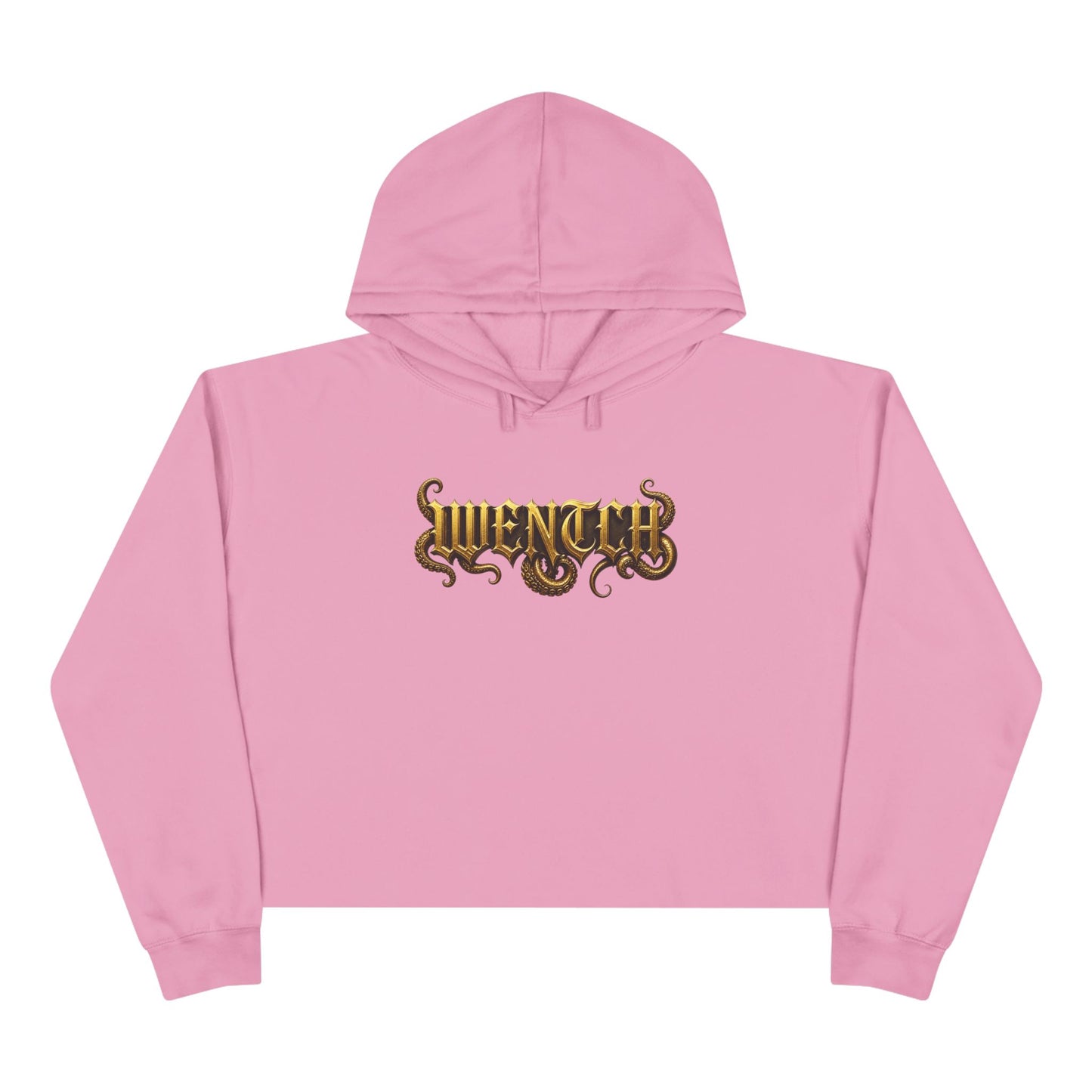 Hexa Noir Crop WENTCH Hoodie — Gold Sigil Graphic Crop Hoodie