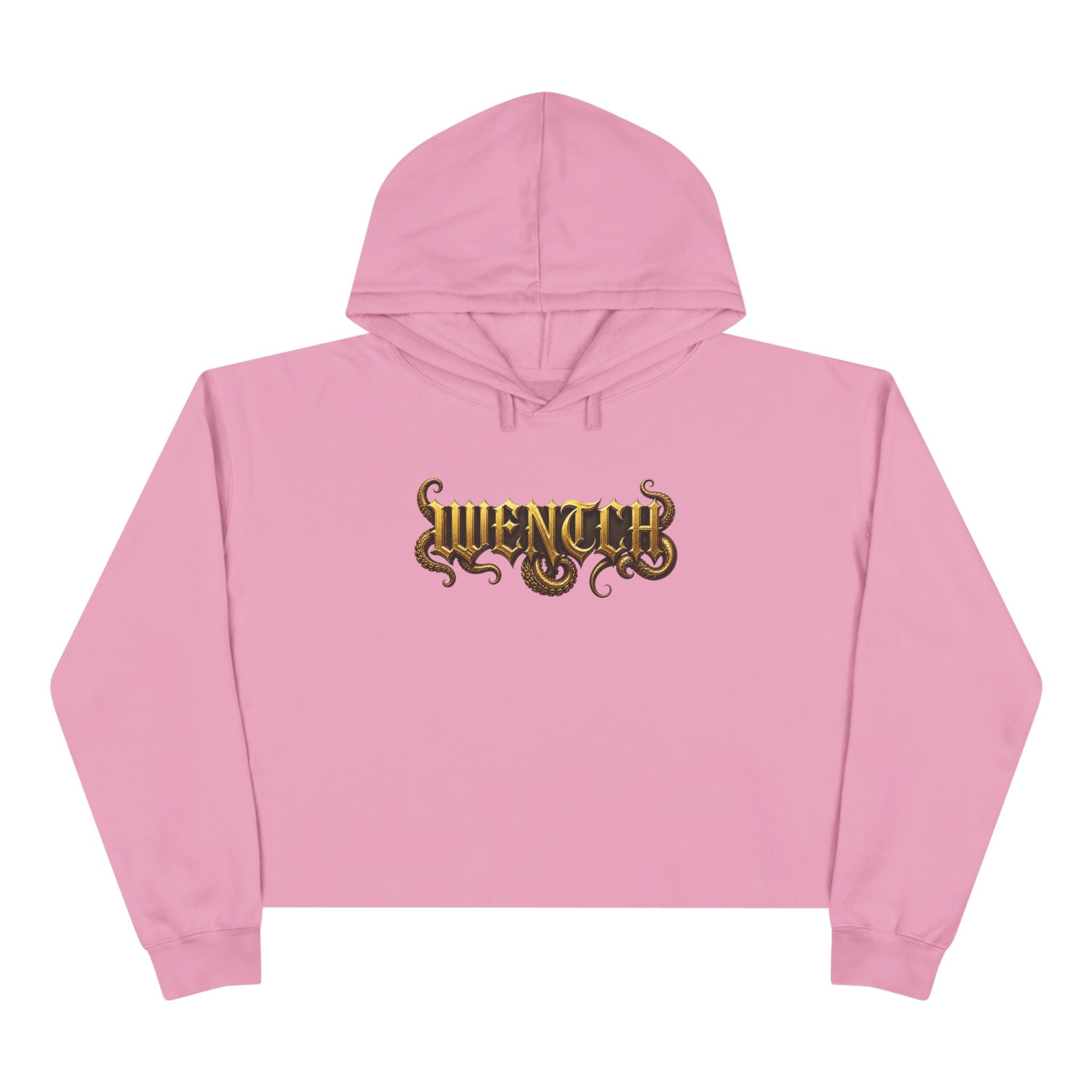 Hexa Noir Crop Hoodie — Gold Sigil Graphic Crop Hoodie