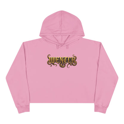Hexa Noir Crop WENTCH Hoodie — Gold Sigil Graphic Crop Hoodie