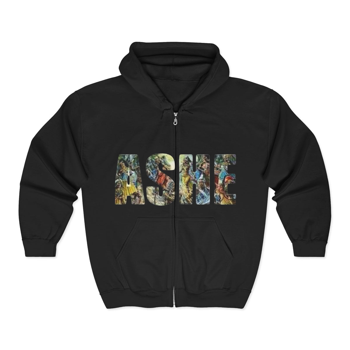 Ashe Graphic Zip Hoodie, Cozy Unisex Hooded Sweatshirt
