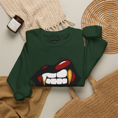Vampire Bite Crewneck Sweatshirt | Gothic Streetwear | Dark Feminine Fashion | Edgy Alt Style |