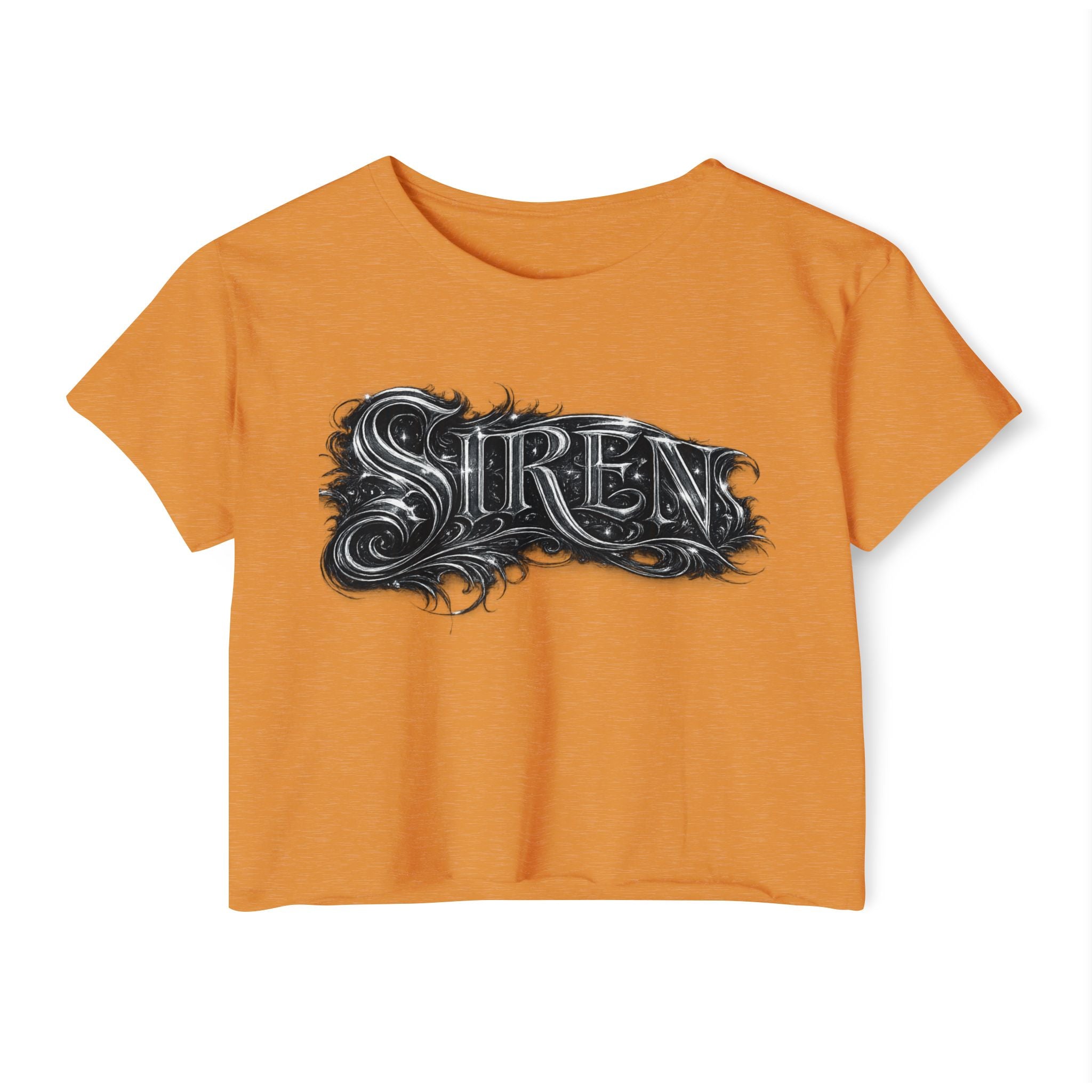 Siren Festival Crop Top — Gothic Mermaid Moon Graphic Tee