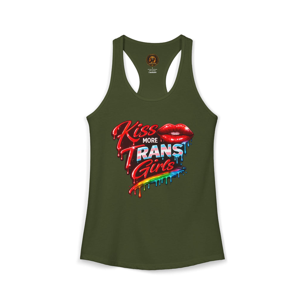 Kiss More Trans Girls Racerback Tank | Hexa Noir Pride '26 Collection
