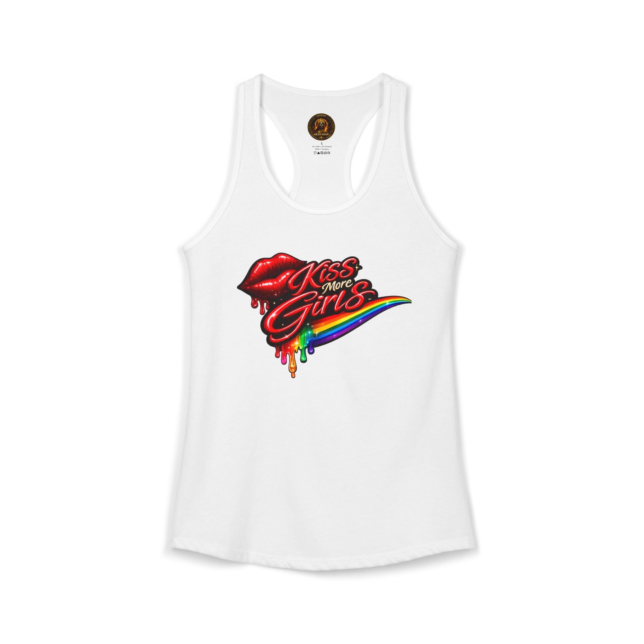 Kiss More Girls Pride Racerback Tank | Hexa Noir Pride '26 Collection