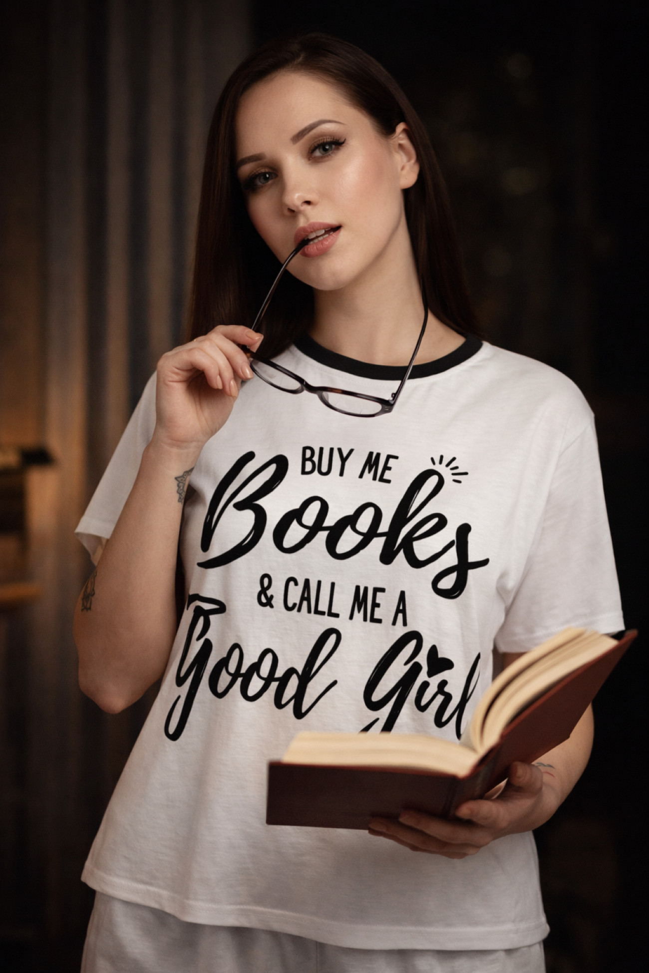 Book Lover Women's Short Pajama Set — 'book lover' Graphic Sleepwear
