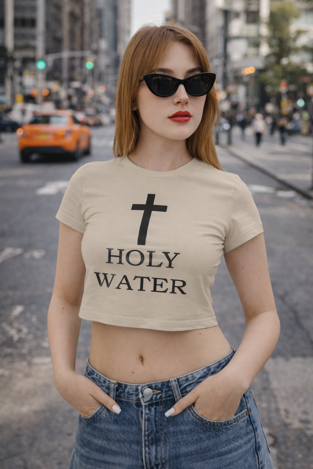 Holy Water Women's Baby Tee, Holy Pressure.