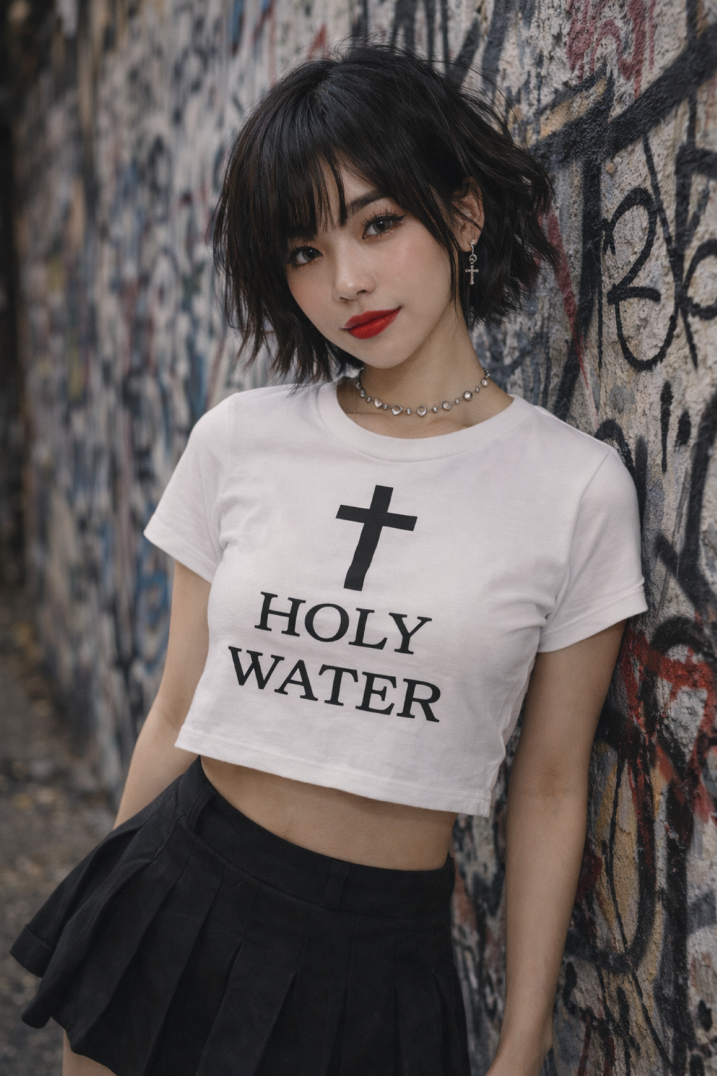 Holy Water Women's Baby Tee, Holy Pressure.