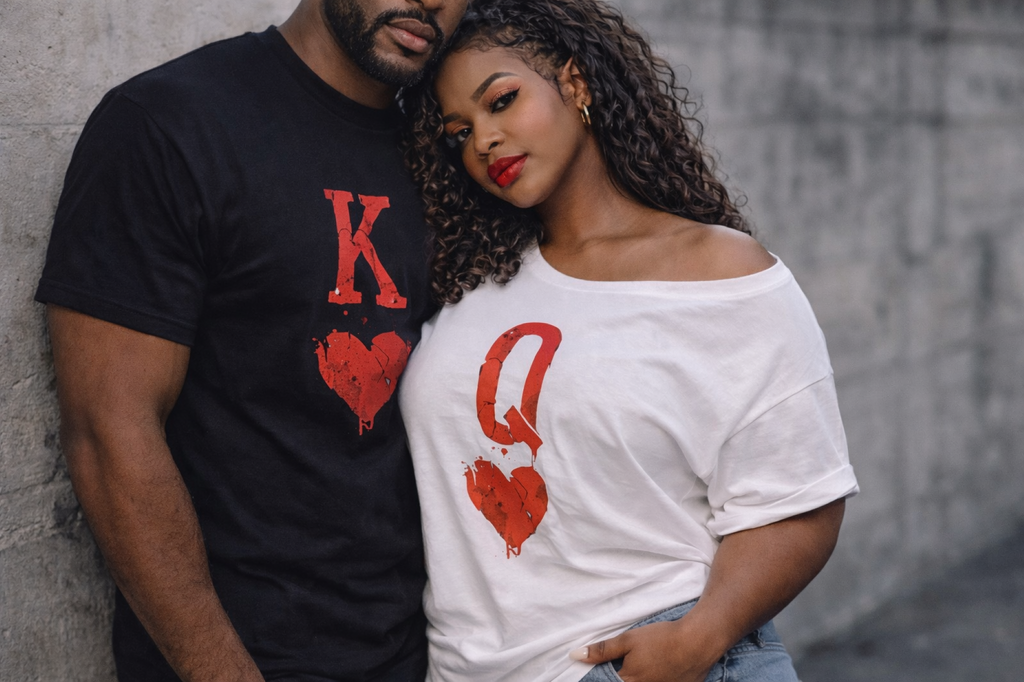 Queen of Hearts Unisex Graphic Tee — Romantic Playing Card Design