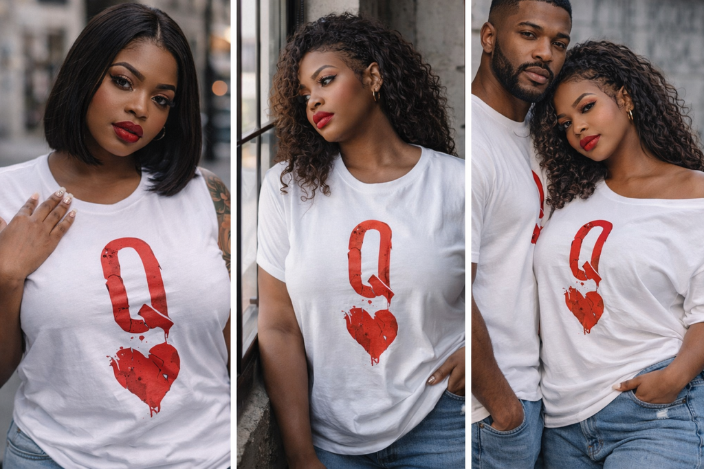 Queen of Hearts Unisex Graphic Tee — Romantic Playing Card Design