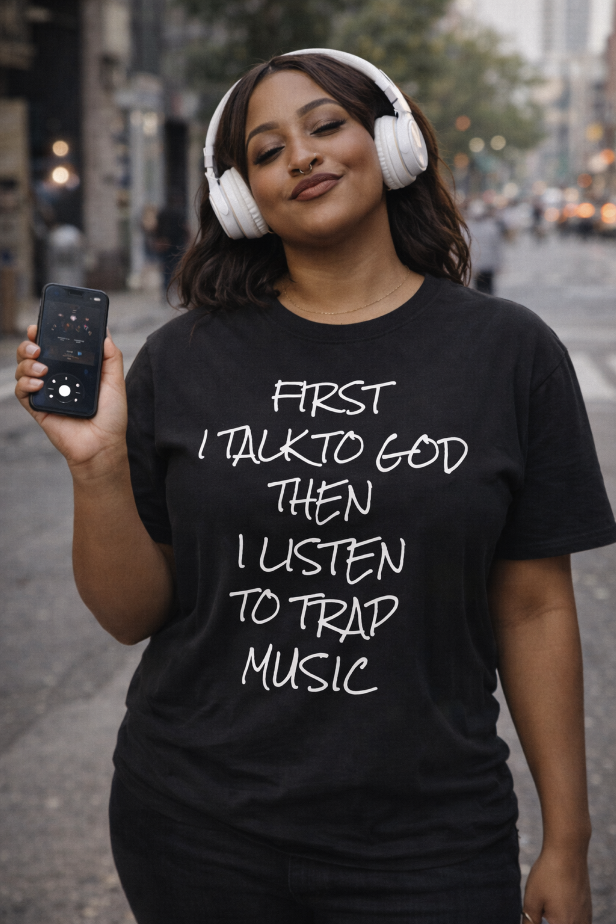 Talk to God, Then Trap Unisex Graphic Tee — Faith and Hustle