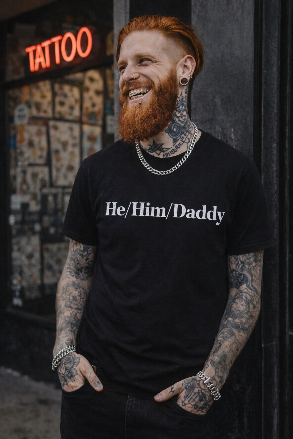 He/Him/Daddy T-Shirt – Pronoun & Daddy Pride Tee