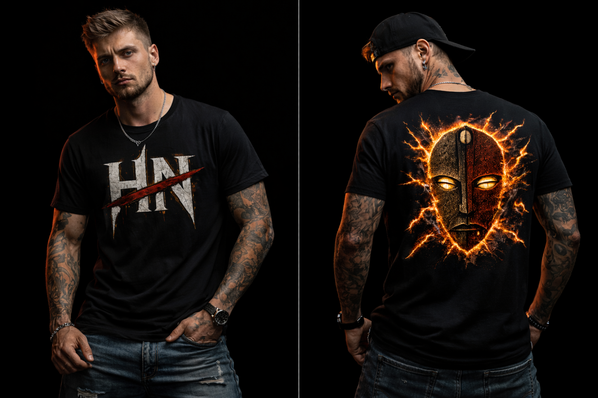 Hexa Noir “Creation” Tee – Fire Mask Streetwear