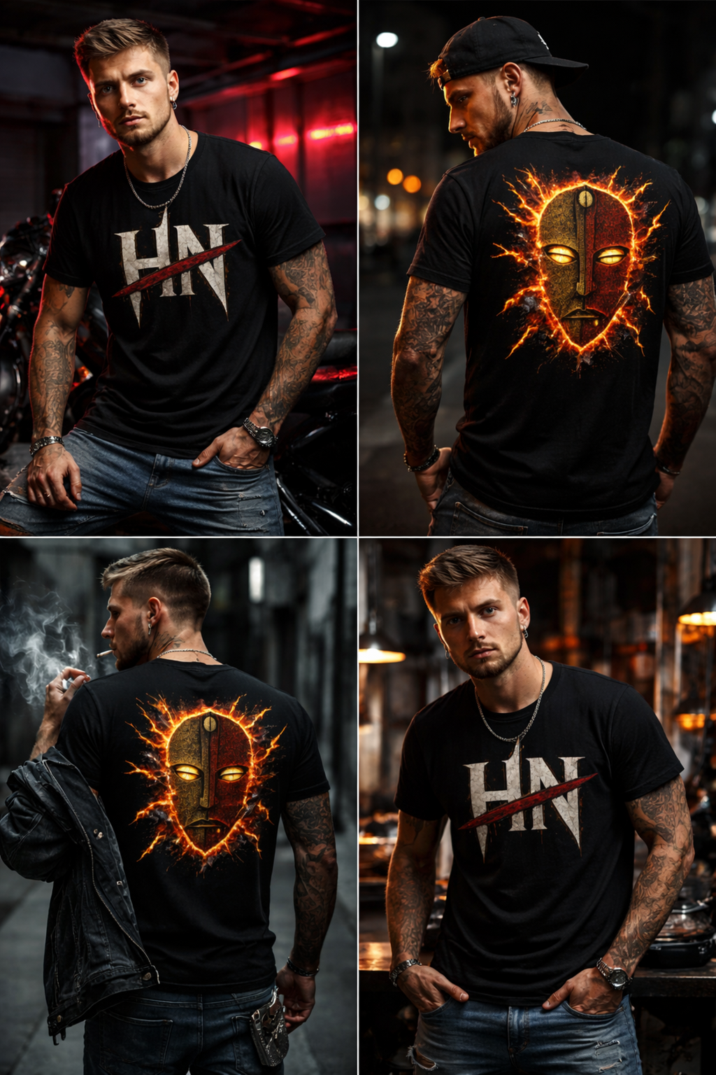 Hexa Noir “Creation” Tee – Fire Mask Streetwear