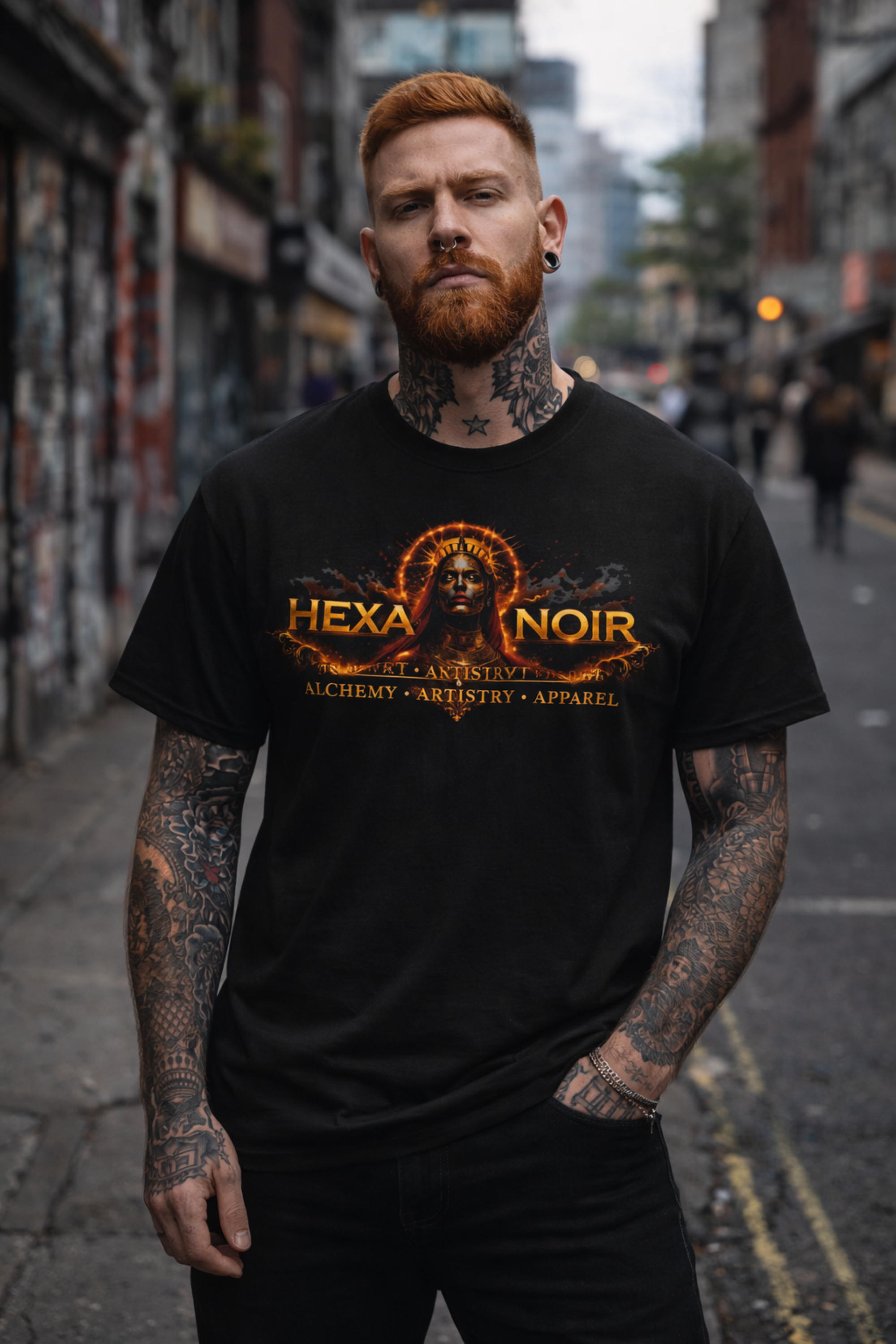 Hexa Noir Gothic Fantasy Graphic T-Shirt – Black Unisex Tee