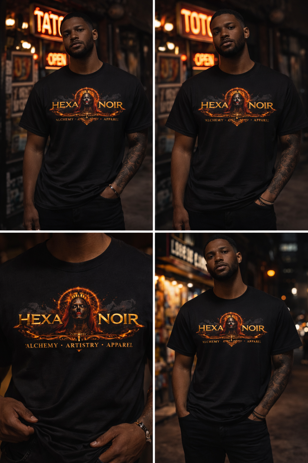 Hexa Noir Gothic Fantasy Graphic T-Shirt – Black Unisex Tee