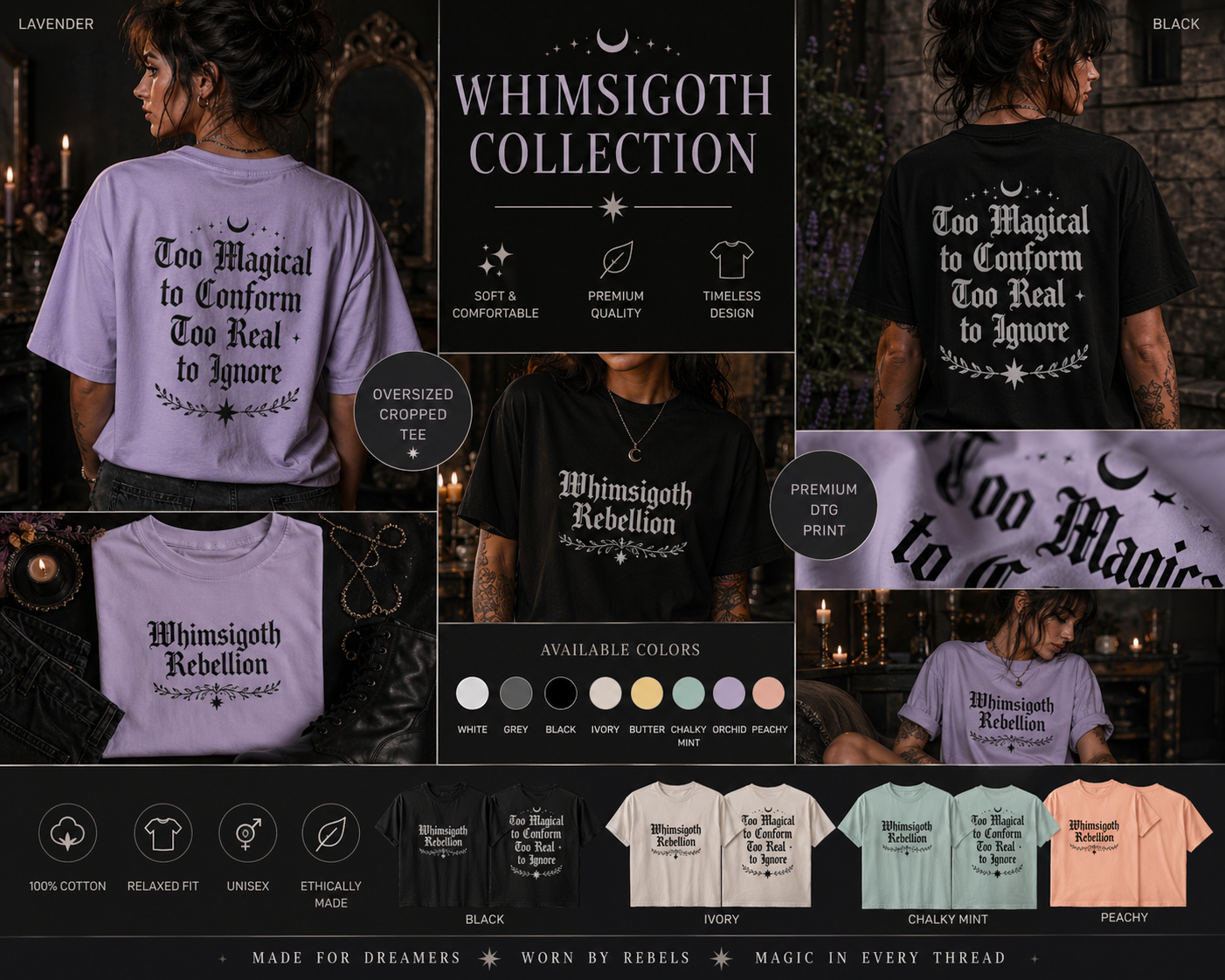 Whimsigoth Rebellion Boxy Unisex Gothic Graphic Tee