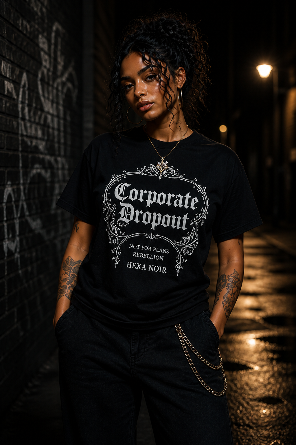 Corporate Dropout Crop Top — Gothic Festival Tee