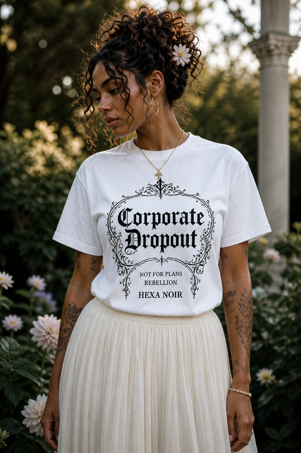 Corporate Dropout Crop Top — Gothic Festival Tee