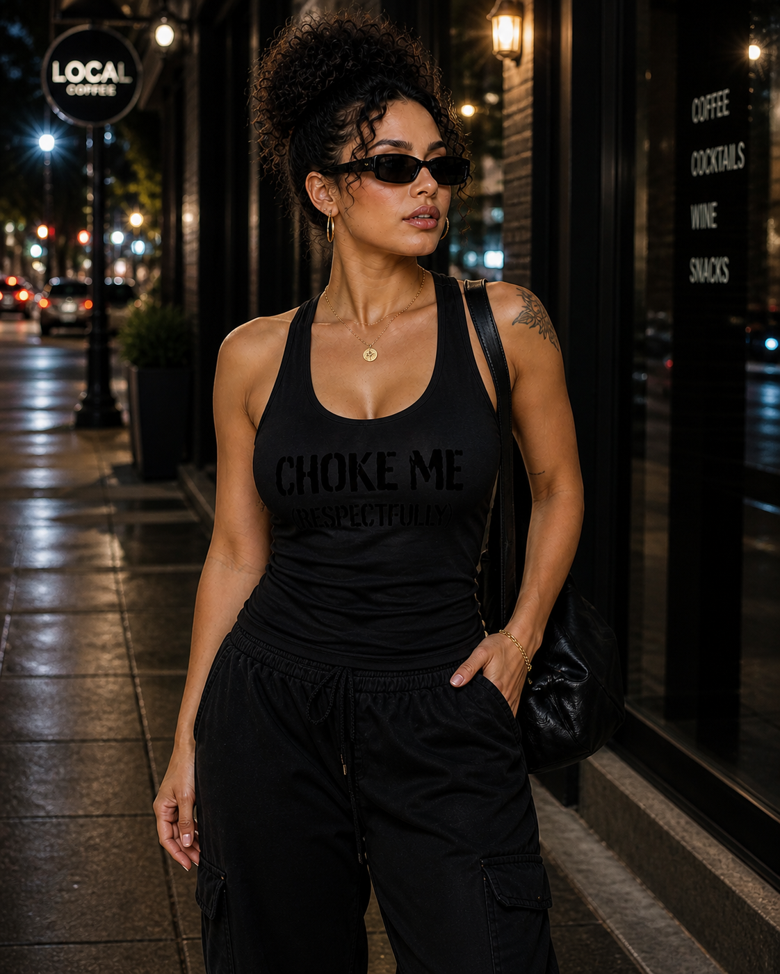 HΞXA Racerback Tank – Black