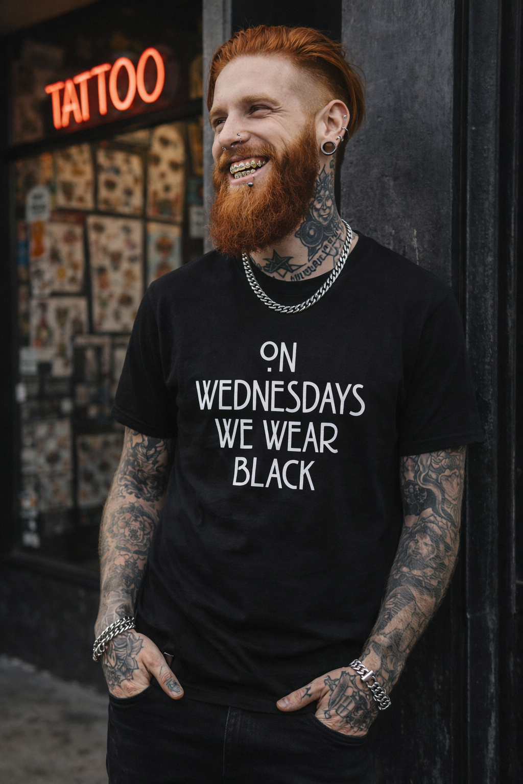 On Wednesdays We Wear Black T‑Shirt