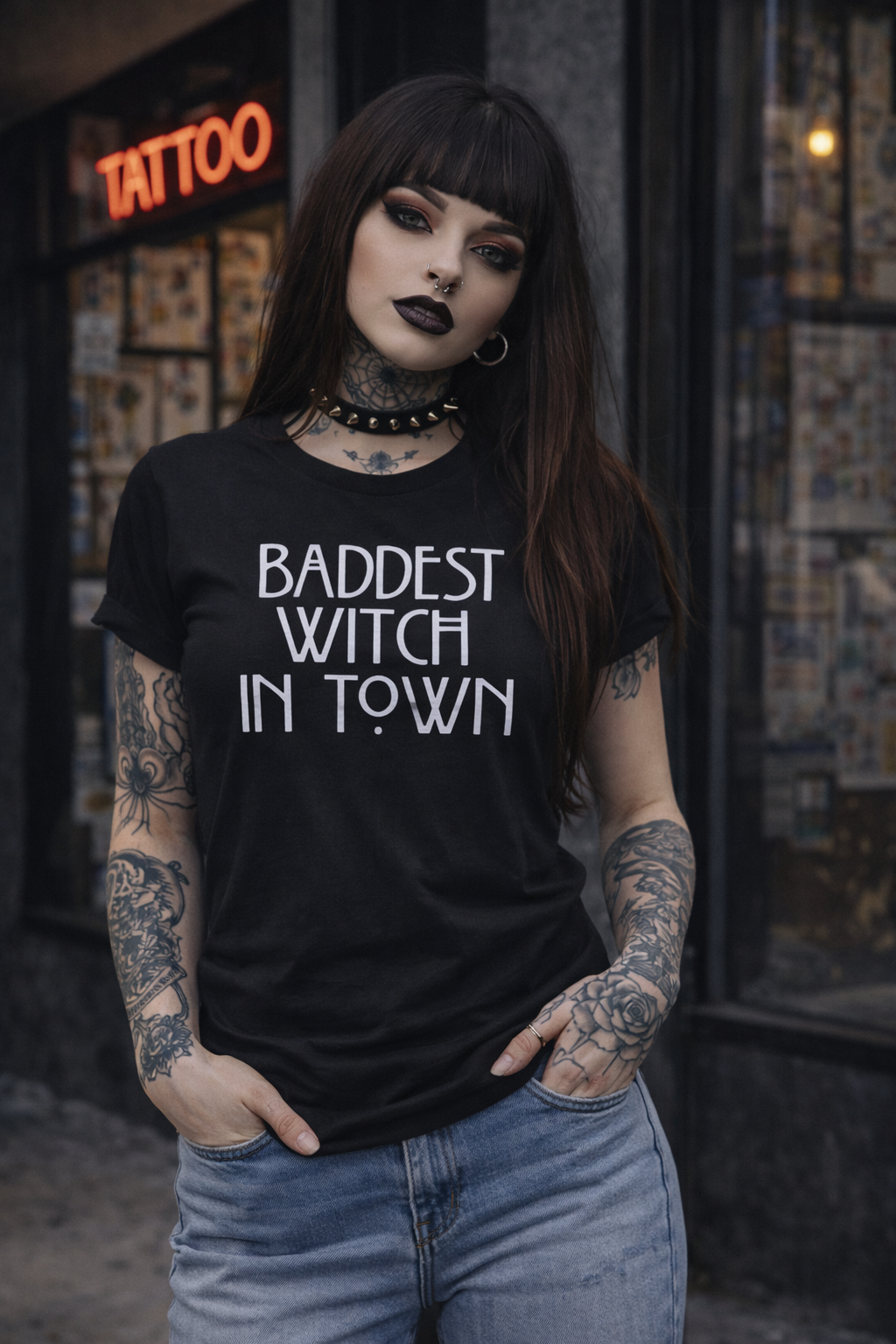 The Baddest Witch in Hexa Noir Unisex Graphic Tee