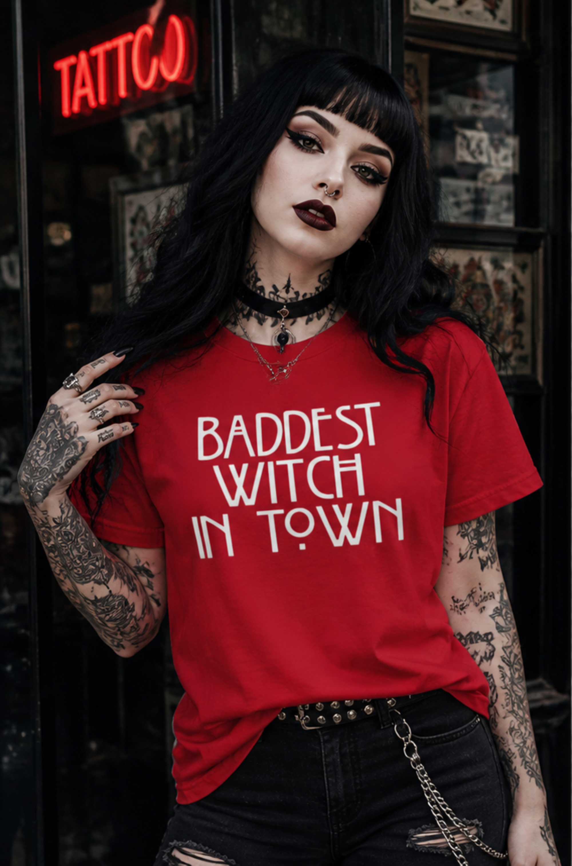 The Baddest Witch in Hexa Noir Unisex Graphic Tee