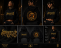 Hexa Noir Crop Hoodie — Gold Sigil Graphic Crop Hoodie