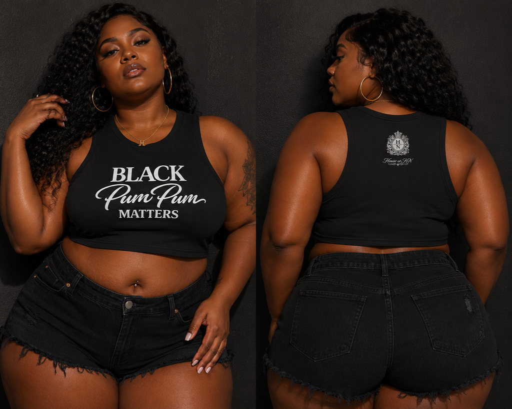 House of H/N Black Pum Pum Matters Crop Top