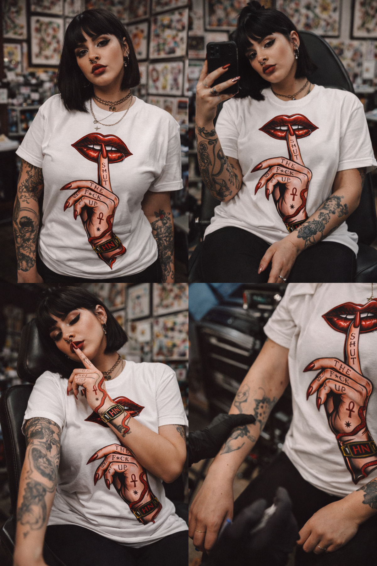 SILENCE. Statement Tee | Gothic Streetwear Shirt | Unisex Dark Aesthetic | Hexa Noir Graphic Tee