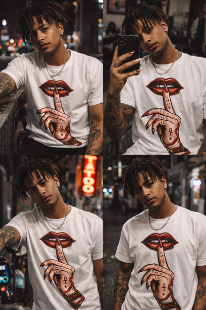 SILENCE. Statement Tee | Gothic Streetwear Shirt | Unisex Dark Aesthetic | Hexa Noir Graphic Tee