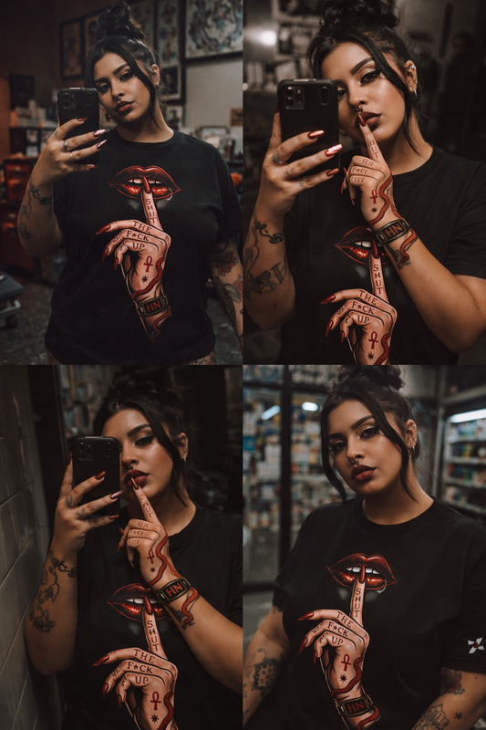 SILENCE. Statement Tee | Gothic Streetwear Shirt | Unisex Dark Aesthetic | Hexa Noir Graphic Tee