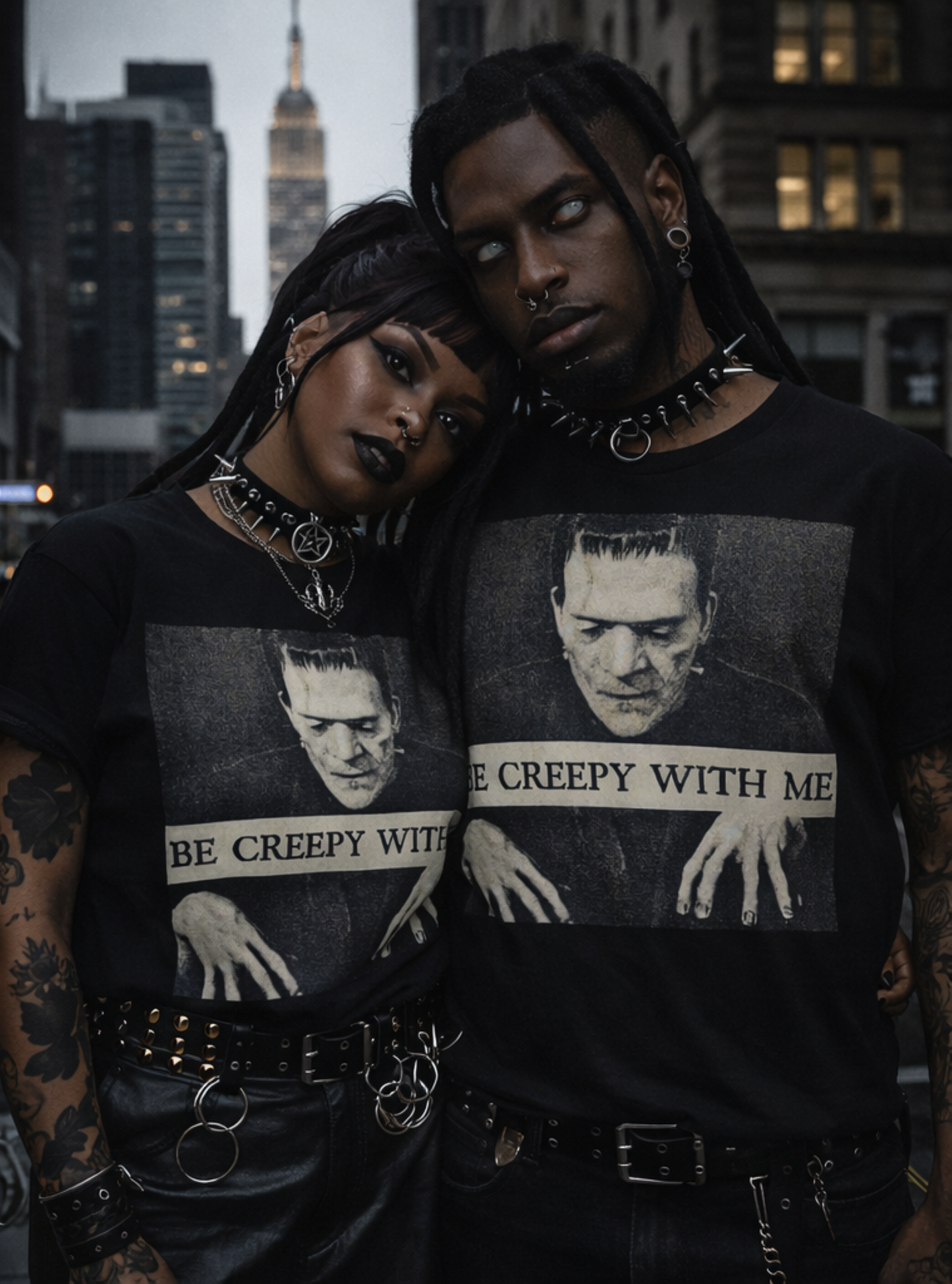 Be Creepy With Me Tee – Gothic Horror Streetwear