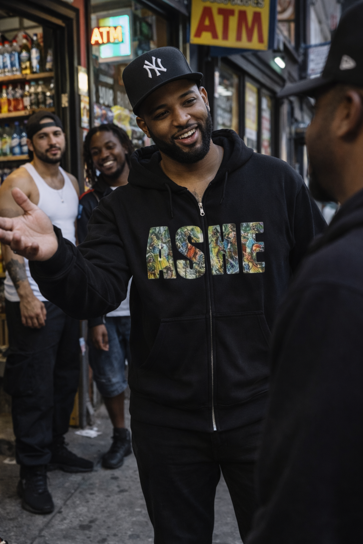 Ashe Graphic Zip Hoodie, Cozy Unisex Hooded Sweatshirt