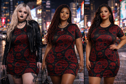 Blood Rose Skull Dress – Gothic Luxe Collection